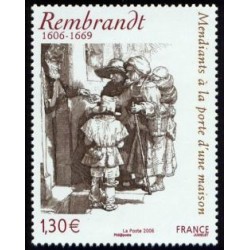 Timbre France Yvert No 3984 Rembrandt, Mendiants à la porte d'une maison