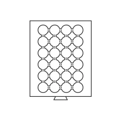 Médaillier 24 compartiments circulaires pour caps 35 mm Ø