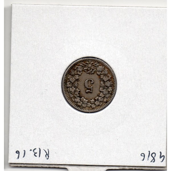 Suisse 5 rappen 1905 TTB-, KM 26 pièce de monnaie
