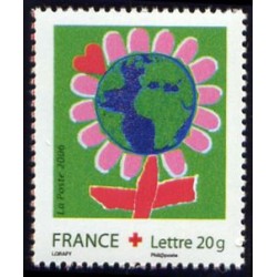 Timbre France Yvert No 3991 Croix rouge, dessine ton voeux issu du carnet