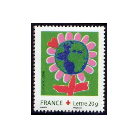 Timbre France Yvert No 3991 Croix rouge, dessine ton voeux issu du carnet