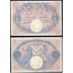 50 Francs Bleu et Rose TB 1.10.1914 Billet de la banque de France