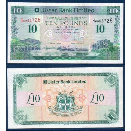 Irlande du nord Pick N°341b, Spl Ulster bank Billet de Banque de 10 pounds 2012-2014