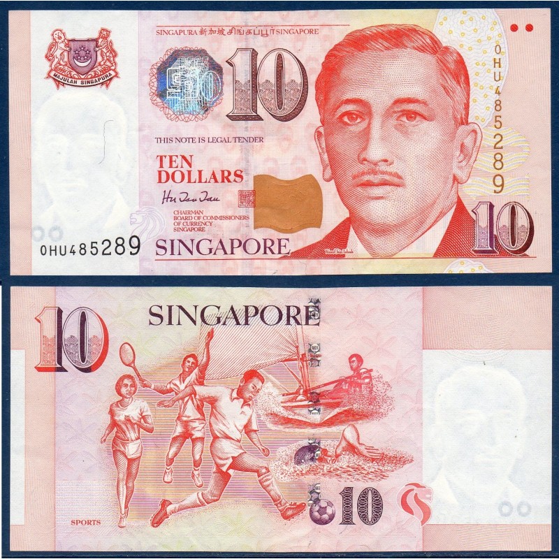 Singapour Pick N°40, Billet de banque de 10 Dollars 1999