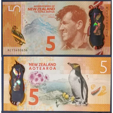 Nouvelle Zelande Pick N°191, Neuf Billet de banque de 5 Dollars 2015