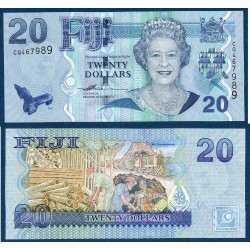 Fidji Pick N°112a, Neuf Billet de banque de 20 Dollars 2007-2011