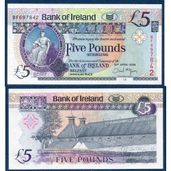 Irlande du nord Pick N°83a, bank of ireland Billet de Banque de 5 pounds 2008