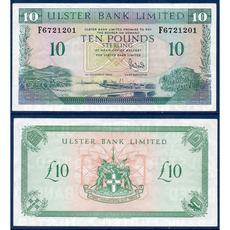 Irlande du nord Pick N°332a, TTB Ulster bank Billet de Banque de 10 pounds 1990