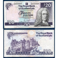 Ecosse Pick N°354f, TTB Billet de banque de 20 pounds 2016-2017 Royal Bank of Scotland