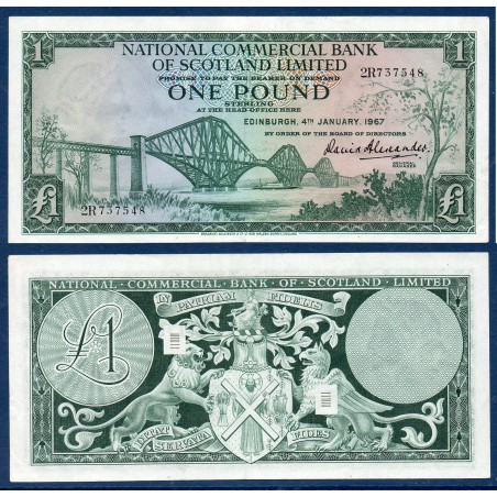 Ecosse Pick N°271, Spl Billet de banque de 1 pound 1967 National Commercial Bank of Scotland