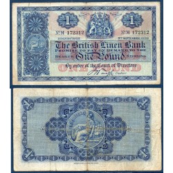 Ecosse Pick N°157a, Billet de banque de 1 pound 5.9.1935 British linen bank