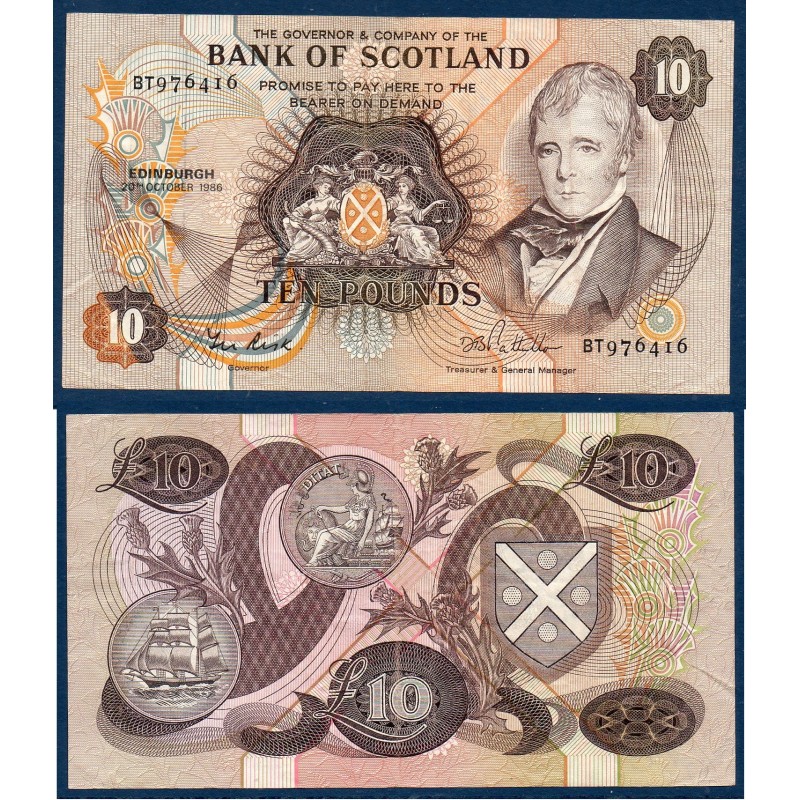 Ecosse Pick N°113c, Billet de banque de 10 pounds 1981-1987 Bank of Scotland