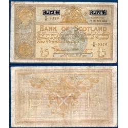 Ecosse Pick N°98a, Billet de banque de 5 pounds 24.3.1952 Bank of Scotland