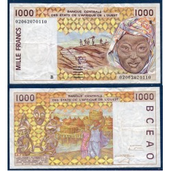 BCEAO Pick N°211Bm pour le Benin, TTB Billet de banque de 1000 Francs CFA 2002