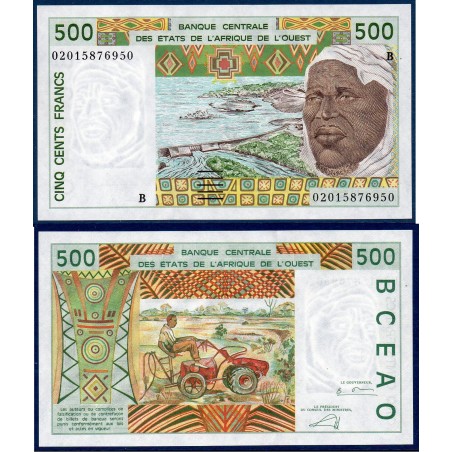 BCEAO Pick 210Bn pour le Benin, Billet de banque de 500 Francs CFA 2002