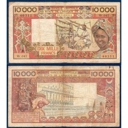 BCEAO Pick 209Bj pour le Benin, Billet de banque de 10000 Francs CFA 1991