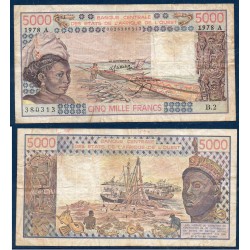 BCEAO Pick 108Ab pour la Cote d'Ivoire, Billet de banque de 1000 Francs CFA 1978