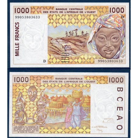 BCEAO Pick 411Di pour le Mali, Neuf Billet de banque de 1000 Francs CFA 1999