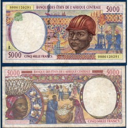 Afrique Centrale Pick 404Ld pour le Gabon, Billet de banque de 5000 Francs CFA 1998