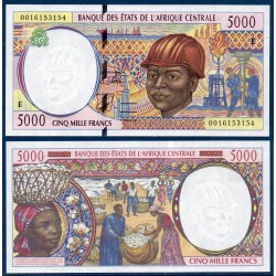 Afrique Centrale Pick 204Ef pour le Cameroun , Billet de banque de 5000 Francs CFA 2000