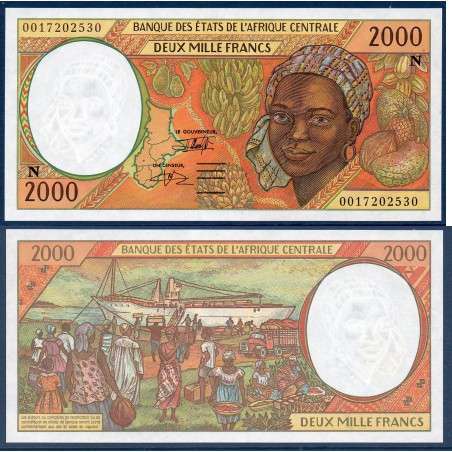 Afrique Centrale Pick 503Ng pour la Guinée, Billet de banque de 2000 Francs CFA 2000