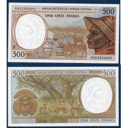 Afrique Centrale Pick 301Ff pour le Centrafrique, Billet de banque de 500 Francs CFA 1999