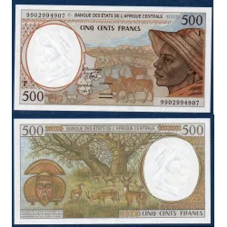 Afrique Centrale Pick 301Ff pour le Centrafrique, Billet de banque de 500 Francs CFA 1999