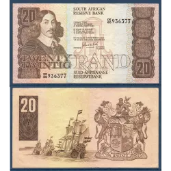 Afrique du sud P.121c, TTB Billet de 20 rand 1984-1993 Vermuyden