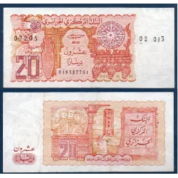 Algérie Pick N°133a Sup, Billet de banque de 20 dinars 1983