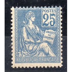 Timbre France Yvert No 114 Type mouchon type I 25c Bleu neuf **