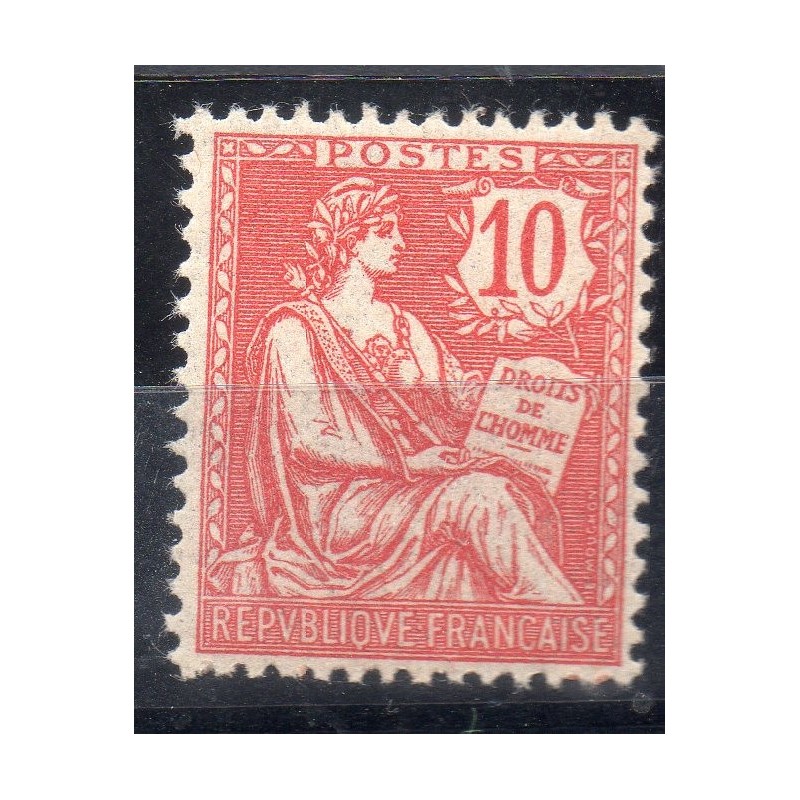 Timbre France Yvert No 124 Type Mouchon retouché 10c Rose neuf **