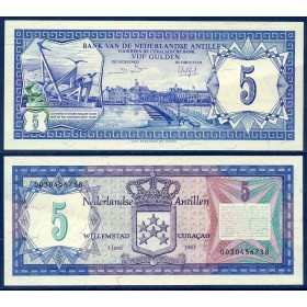 Antilles Néerlandaises Pick N°15b, Billet de banque de 5 Gulden 1984