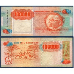 Angola Pick N°133a, TB Billet de banque de 100000 Kwanzas 1991