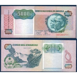 Angola Pick N°130b, TTB Billet de banque de 5000 Kwansas 1991
