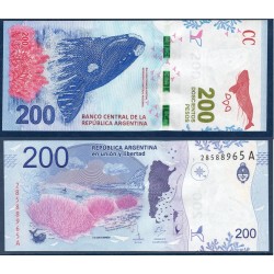 Argentine Pick N°364a, neuf Billet de banque de 200 Pesos 2016