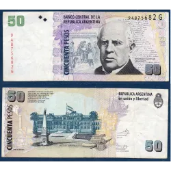 Argentine P.356, Billet de 50 Pesos 2003-2013 Domingo Faustino Sarmiento