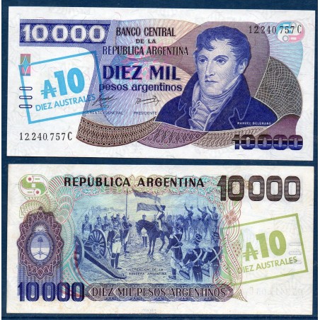 Argentine Pick N°322d, Billet de banque de 10 Australes 1985