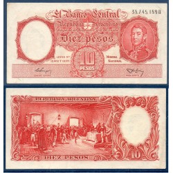 Argentine Pick N°270, Sup Billet de banque de 10 Pesos 1954