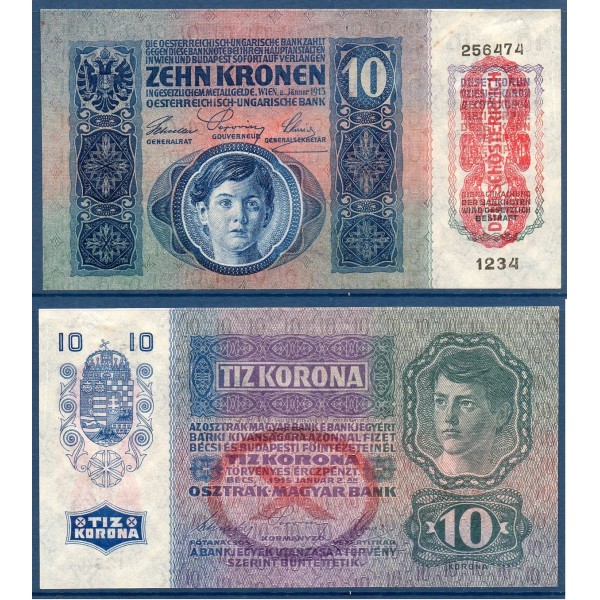 Autriche Pick N°51a, Billet de banque de 10 Kronen 1919