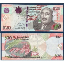 Bahamas Pick N°74A, Billet de banque de 20 dollars 2010