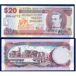 Barbade Pick N°57, Neuf Billet de banque de 20 dollars 1999