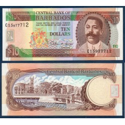 Barbade Pick N°48, Neuf Billet de banque de 10 dollars 1995
