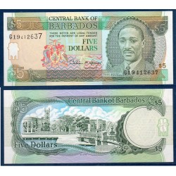 Barbade Pick N°47, Neuf Billet de banque de 5 dollars 1996