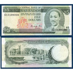 Barbade Pick N°37, TTB Billet de banque de 5 dollars 1986
