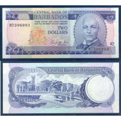 Barbade Pick N°36, Billet de banque de 2 dollars 1986