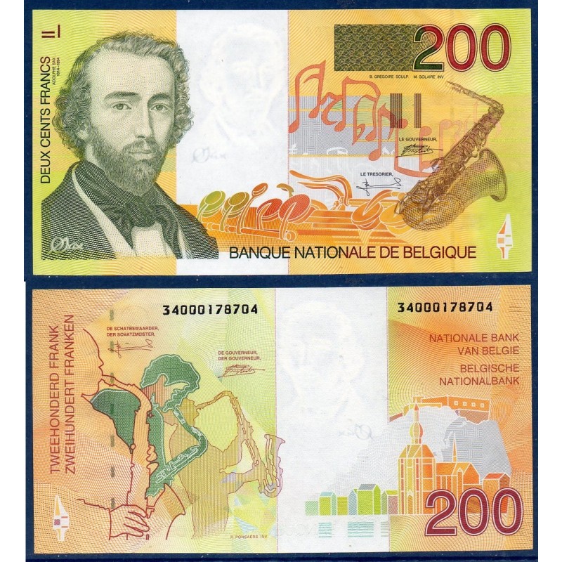 Belgique Pick N°148, Neuf Billet de banque de 200 Franc Belge 1995-2001