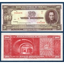 Bolivie Pick N°140a, Billet de banque de 20 Bolivianos 1945