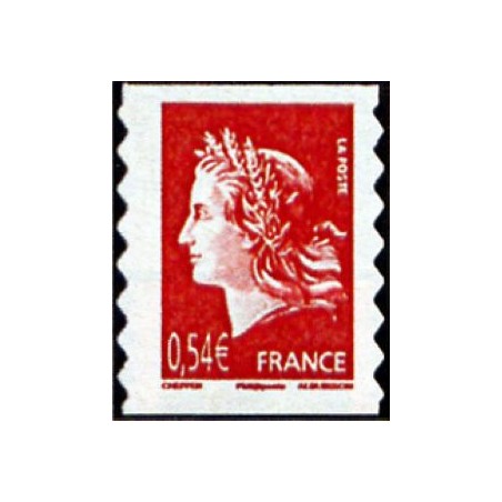 Timbre France Yvert No 4109 Marianne de Cheffer autoadhésif issu du carnet