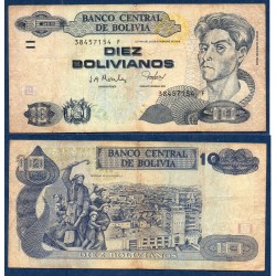 Bolivie Pick N°223, Billet de banque de 10 bolivianos 1986 Série F