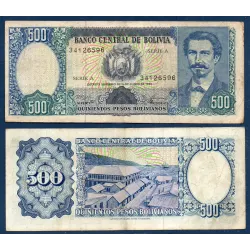 Bolivie Pick N°165a, TB Billet de banque de 500 Pesos 1981